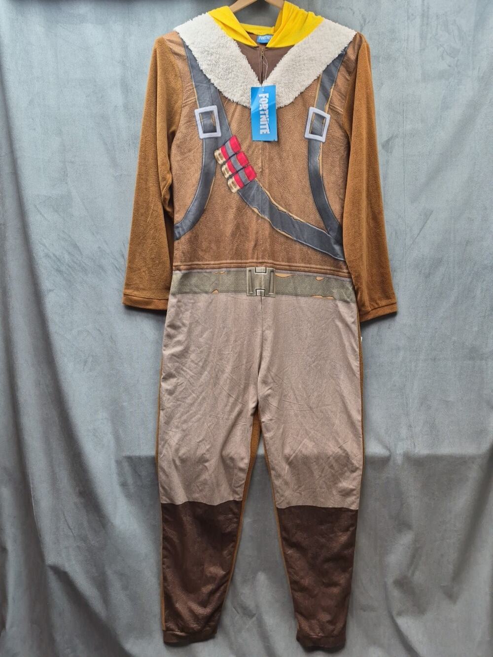 Fortnite Hooded Raptor Jumpsuit Pajamas Coveralls Costume Men’s Size Medium